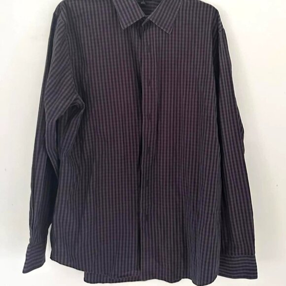 APT. 9 Men’s Large Purple Gingham Check Long Sleeve Button Up Shirt Casual Dress - Picture 2 of 3